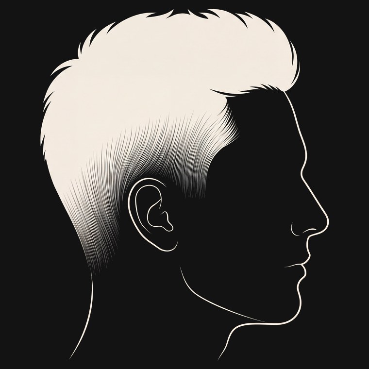 Reference illustration of a low taper fade
