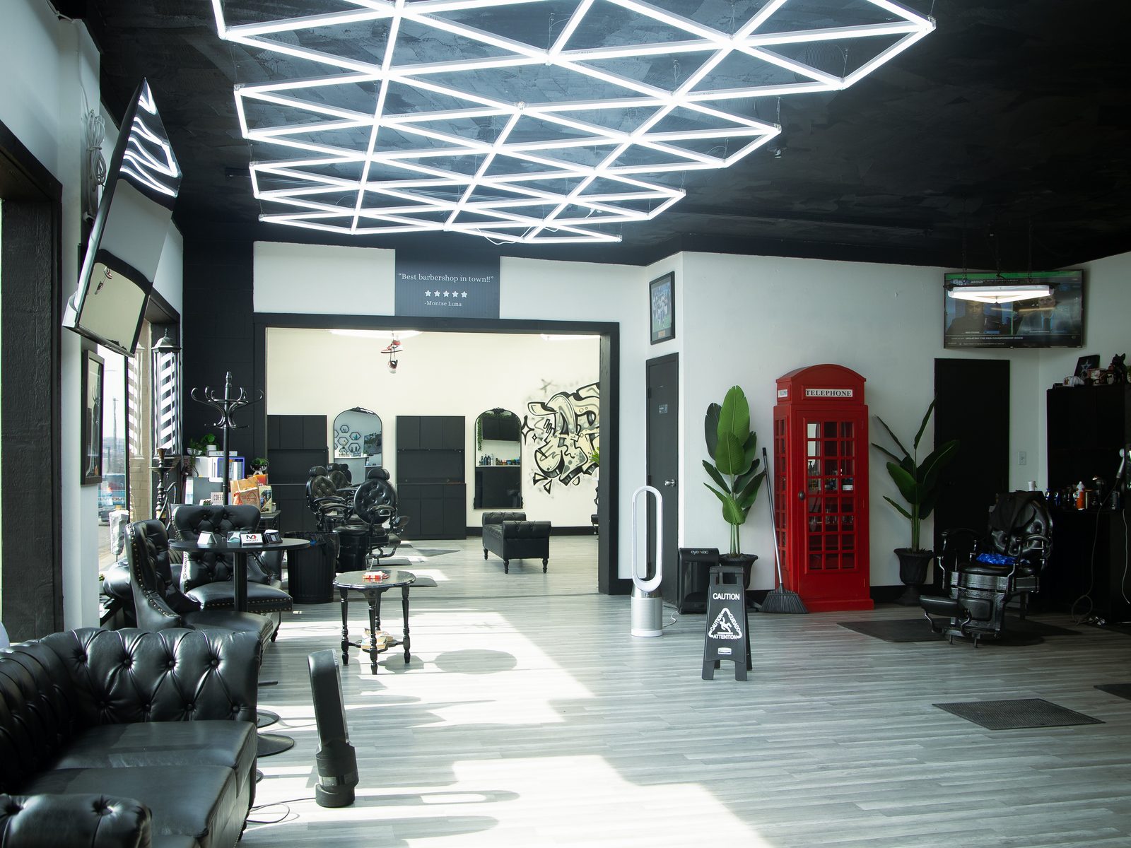 The shop floor looking toward the entrance